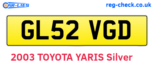 GL52VGD are the vehicle registration plates.
