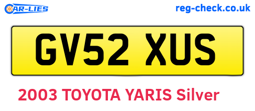 GV52XUS are the vehicle registration plates.