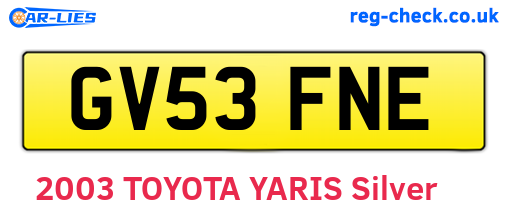 GV53FNE are the vehicle registration plates.