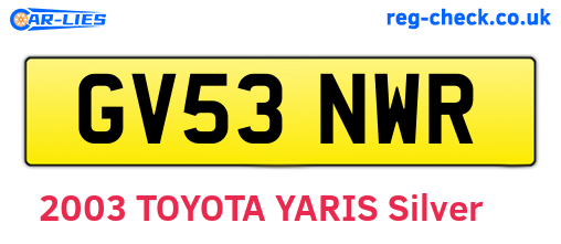 GV53NWR are the vehicle registration plates.