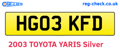HG03KFD are the vehicle registration plates.