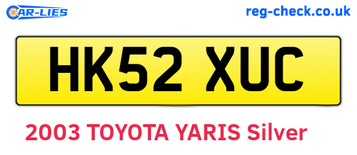 HK52XUC are the vehicle registration plates.