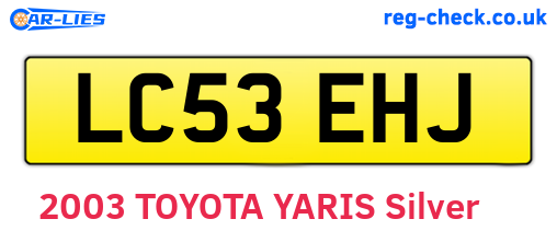 LC53EHJ are the vehicle registration plates.