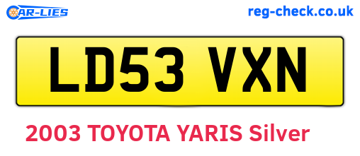 LD53VXN are the vehicle registration plates.