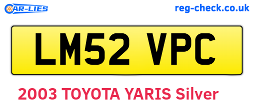 LM52VPC are the vehicle registration plates.