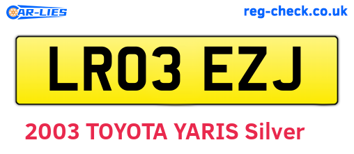 LR03EZJ are the vehicle registration plates.