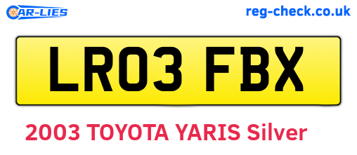 LR03FBX are the vehicle registration plates.