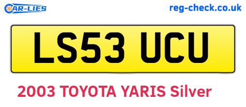 LS53UCU are the vehicle registration plates.