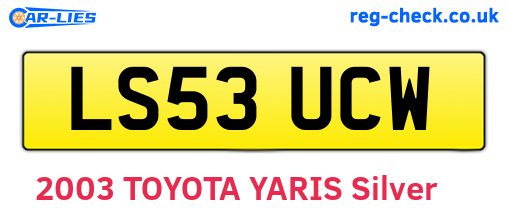LS53UCW are the vehicle registration plates.