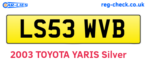LS53WVB are the vehicle registration plates.