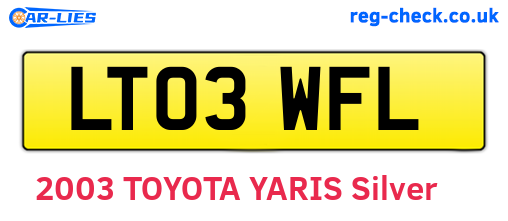 LT03WFL are the vehicle registration plates.
