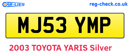MJ53YMP are the vehicle registration plates.