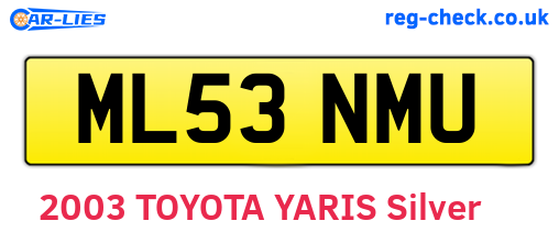 ML53NMU are the vehicle registration plates.