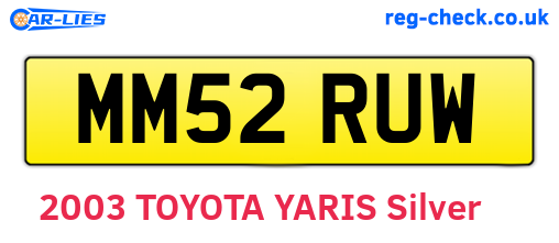 MM52RUW are the vehicle registration plates.