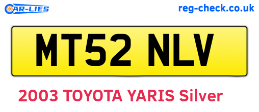 MT52NLV are the vehicle registration plates.