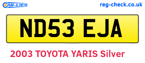 ND53EJA are the vehicle registration plates.