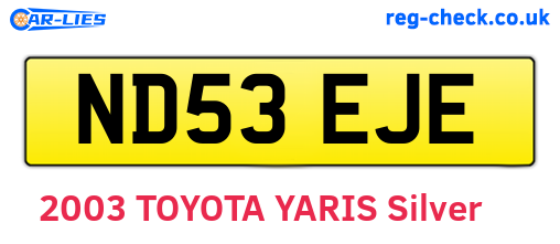 ND53EJE are the vehicle registration plates.