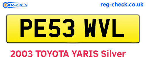 PE53WVL are the vehicle registration plates.