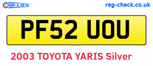 PF52UOU are the vehicle registration plates.