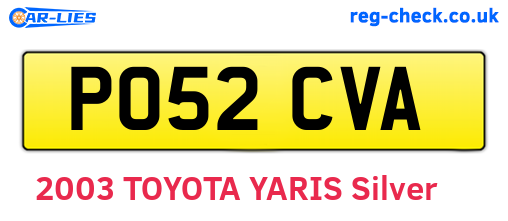 PO52CVA are the vehicle registration plates.