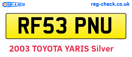 RF53PNU are the vehicle registration plates.