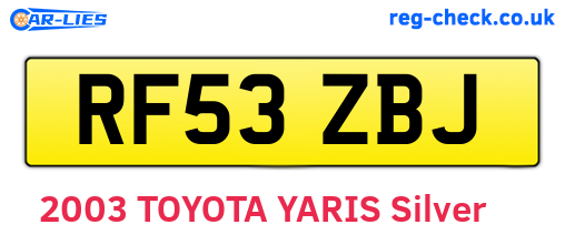 RF53ZBJ are the vehicle registration plates.