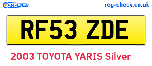 RF53ZDE are the vehicle registration plates.