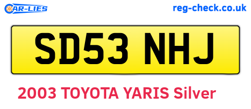 SD53NHJ are the vehicle registration plates.