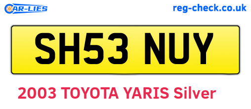 SH53NUY are the vehicle registration plates.