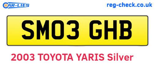 SM03GHB are the vehicle registration plates.