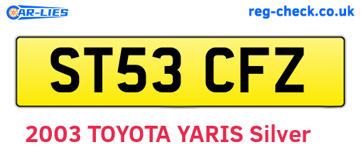ST53CFZ are the vehicle registration plates.