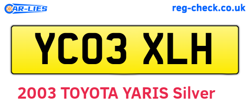 YC03XLH are the vehicle registration plates.
