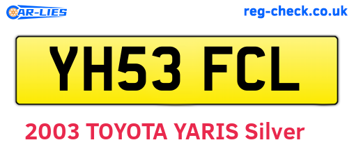 YH53FCL are the vehicle registration plates.