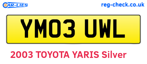 YM03UWL are the vehicle registration plates.