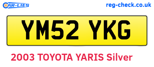 YM52YKG are the vehicle registration plates.