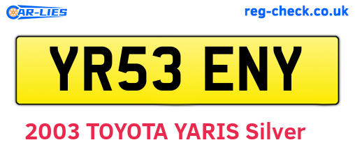 YR53ENY are the vehicle registration plates.