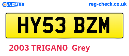 HY53BZM are the vehicle registration plates.