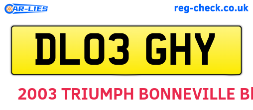 DL03GHY are the vehicle registration plates.