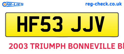 HF53JJV are the vehicle registration plates.