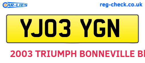YJ03YGN are the vehicle registration plates.