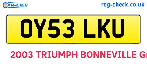 OY53LKU are the vehicle registration plates.