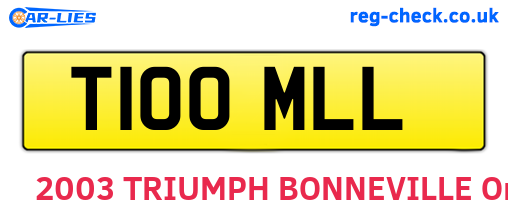 T100MLL are the vehicle registration plates.