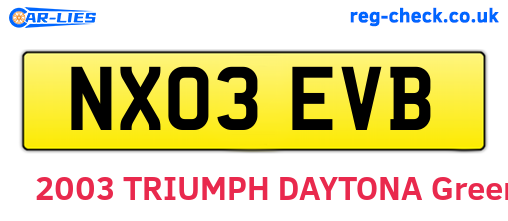 NX03EVB are the vehicle registration plates.