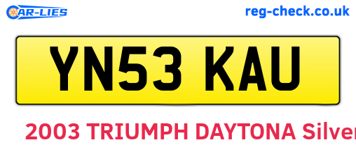 YN53KAU are the vehicle registration plates.