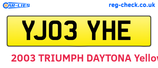 YJ03YHE are the vehicle registration plates.