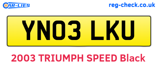 YN03LKU are the vehicle registration plates.