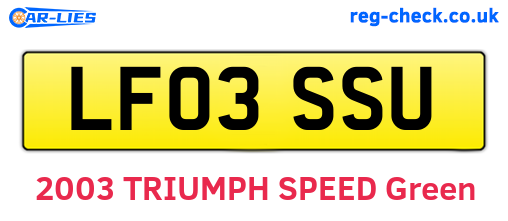 LF03SSU are the vehicle registration plates.