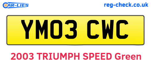 YM03CWC are the vehicle registration plates.