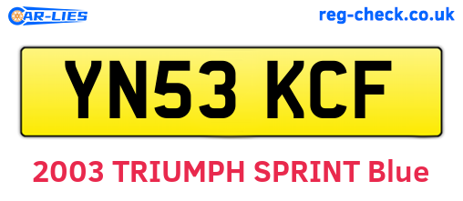 YN53KCF are the vehicle registration plates.
