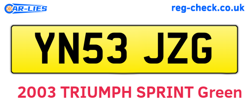 YN53JZG are the vehicle registration plates.